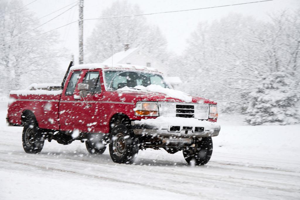 Rwd truck in snow
