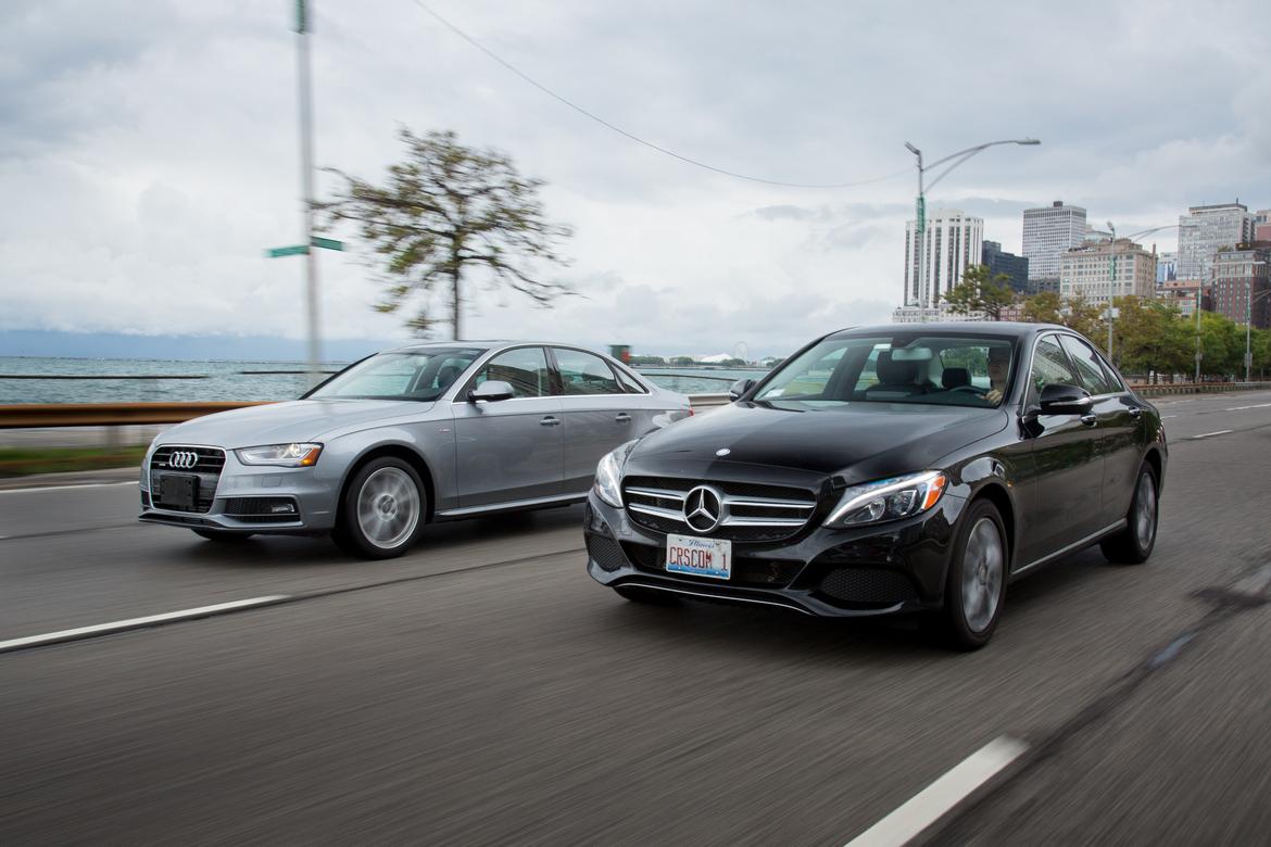 mercedes benz c class vs audi a4 compact luxury head to head