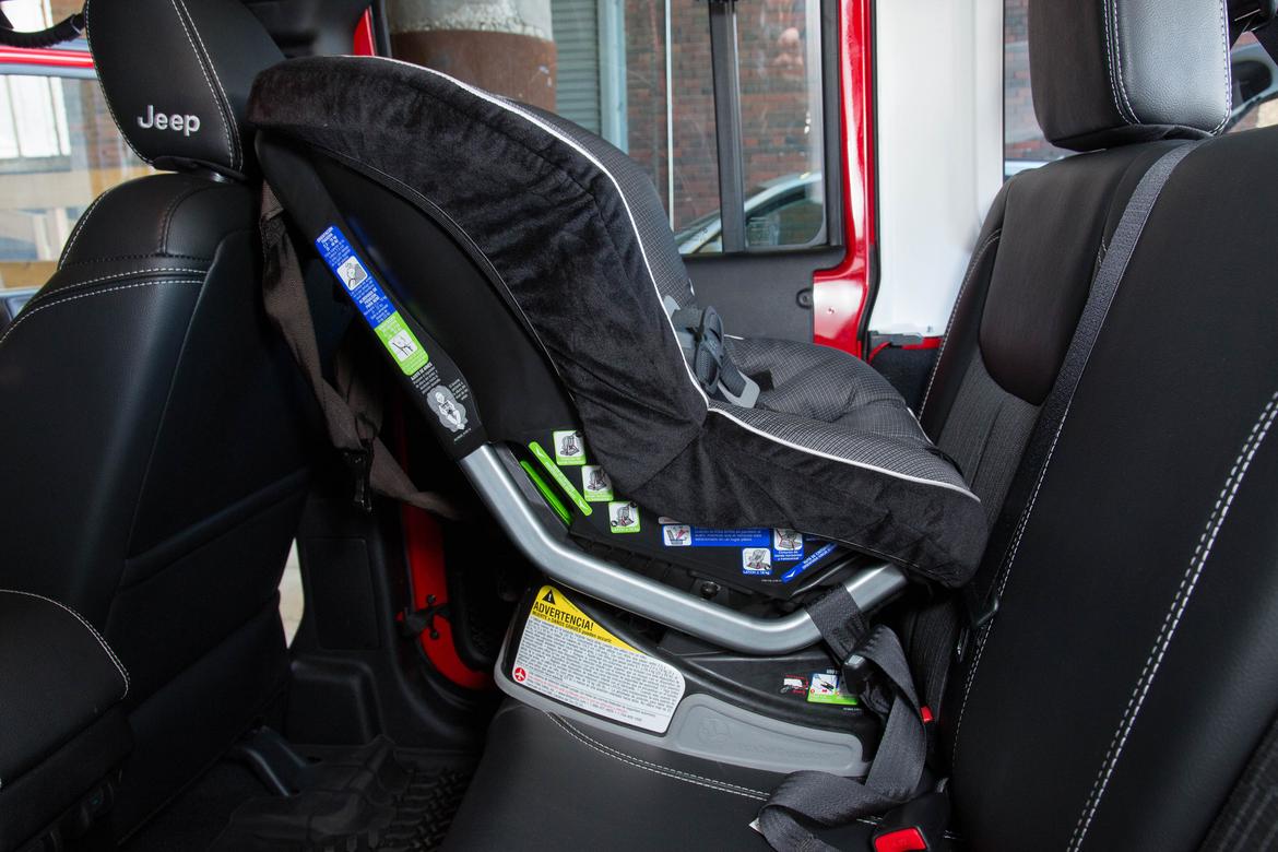 Rear facing car seat in a jeep wrangler #5